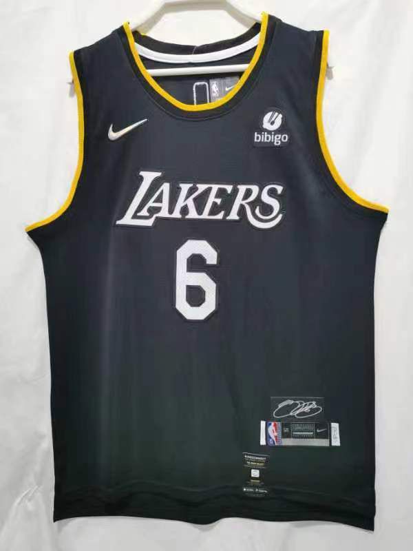 Men Los Angeles Lakers 6 James Black MVP Nike Game 22-23 NBA Jersey